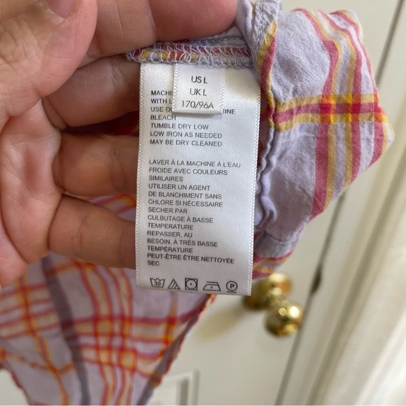 Urban outfitters BDG Remi purple lavender plaid Oversized Button-Down Shirt L - Picture 14 of 14